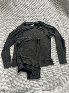 Lou & Grey Lounge Set Medium Charcoal Soft Knit Top Joggers Cozy Matching Set